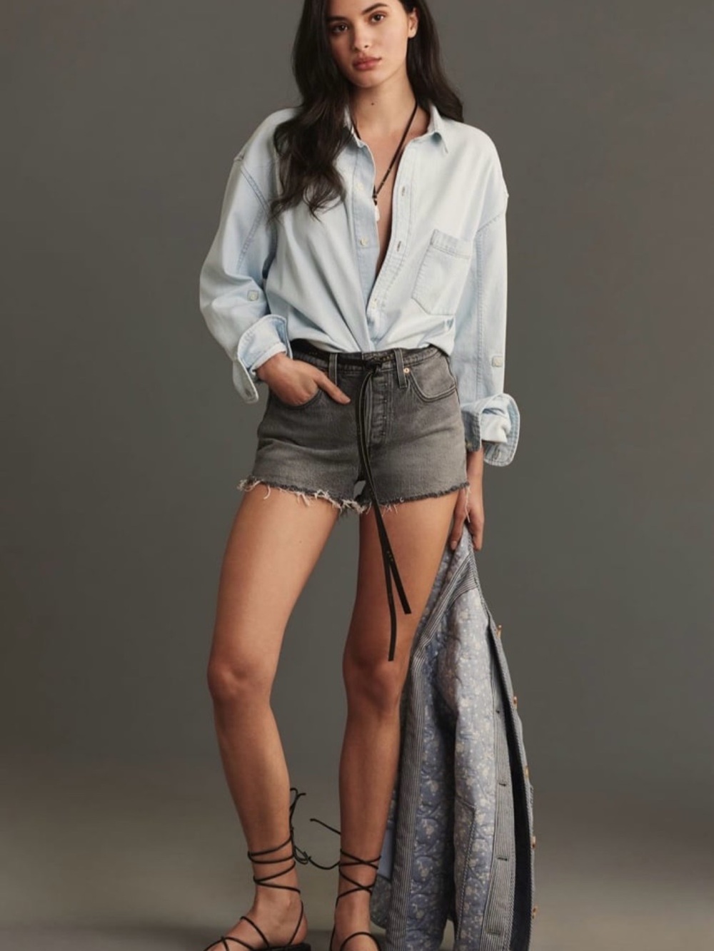 Levi’s 501 Original Shorts in Faded Black, size 25 - Picture 3 of 10